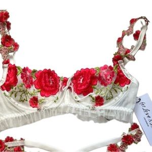 For love and lemons vday red and pink roses bralette
